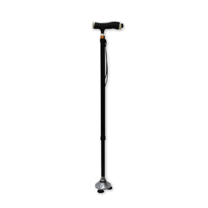 Adjustable Walking Stick with Base & Flashlight